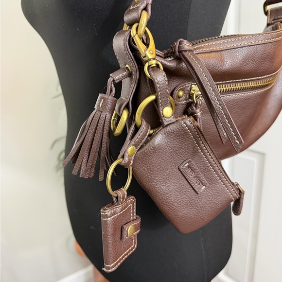 Vintage Nine West Vegan Leather Chocolate Y2K Structured Shoulder Purse - Picture 6 of 11